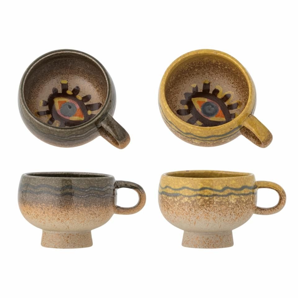 Oculus Tasse, Braun, Steingut Set 2