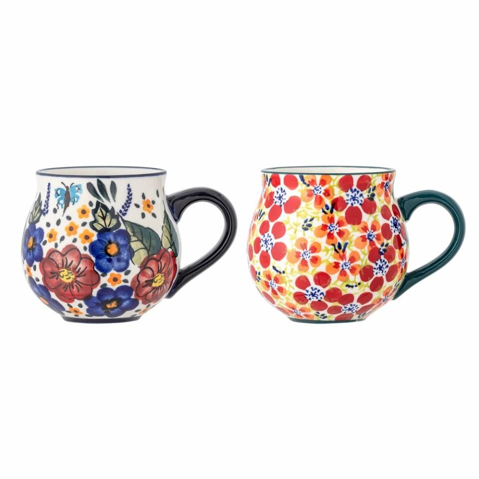 Florist Tasse, Rot, Steingut Set of 2